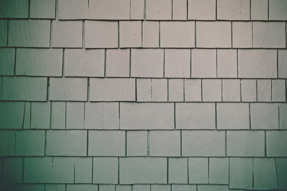 Muted green and gray wall tiles